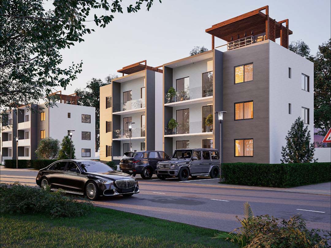 Cascade apartment block exterior rendering